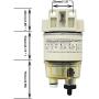 Kit de Séparateur d'Eau pour Moteur Maritim R12T 120AT NPT ZG1/4-19, Filtre 10 Micron Adapté aux Moteurs Hors Bord de 3/8 Pouce NPT, Adapté à Tous Équipements Diesel Kit de Séparateur d'Eau pour Moteur Maritim R12T 120AT NPT ZG1/4-19, Filtre 10 Micron Adapté aux Moteurs Hors Bord de 3/8 Pouce NPT, Adapté à Tous Équipements Diesel
