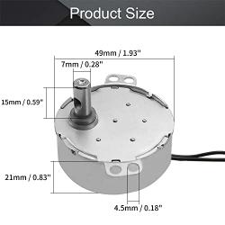 Fielect Synchronous Motor AC 220V 2.5-3RPM Turntable Motor CW/CCW Direction 4W TYC-50 Horizontal Hole Shaft