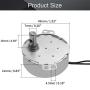Fielect Synchronous Motor AC 220V 2.5-3RPM Turntable Motor CW/CCW Direction 4W TYC-50 Horizontal Hole Shaft