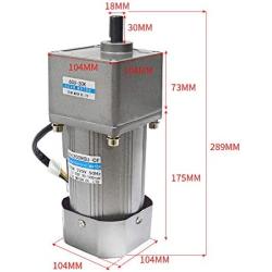 Bemonoc Powerful 200Watts AC 110V 50/60HZ Variable Speed Gear Reducer Motor Output Shaft Dia 18mm High Speed 180 rpm for Chemical Good Medical Industry