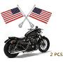 1 Pair Motorcycle American Flag Mount Kit and Durable 6