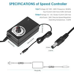 Qirssyn 120mm AC Powered Fan Variable Speed Controller, Strong Airflow AC 110V to 220V for Receiver LED Lights Amplifier DVR Playstation Component Cooling
