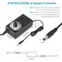 Qirssyn 120mm AC Powered Fan Variable Speed Controller, Strong Airflow AC 110V to 220V for Receiver LED Lights Amplifier DVR Playstation Component Cooling