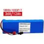 Wnicek 36V 12000mAh 10S 3P E-Bike Battery Pack Built-in 20A BMS Waterproof Lithium-ion Battery Pack with Charger Fit for 500W 350W 250W 200W E-Bike Scooters Motor