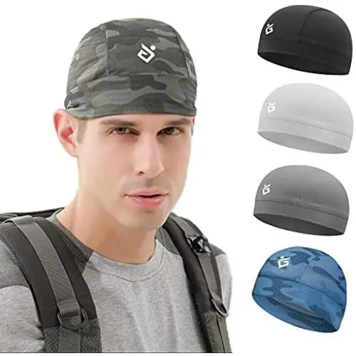 Cooling Skull Cap Helmet Liner for Men Sweat Wicking Skull Caps for Cycling, Motorcycle, Running, Fits Under Helmets