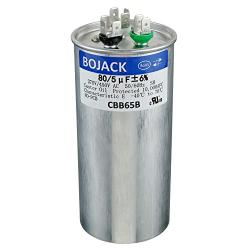 BOJACK 80+5 uF 80/5 MFD ±6% 370/450 V AC CBB65 Dual Run Circular Start Capacitor for AC Motor Run or Fan Start or Condenser Straight Cool or Heat Pump Air Conditioner