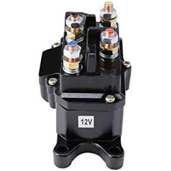 ALAVENTE ATV Winch Solenoid & Switch Kit 12V 250A Winch Rocker Thumb Switch Combo, Solenoid Relay Contactor w/Protecting Caps for UTV Truck 4x4 Vehicles