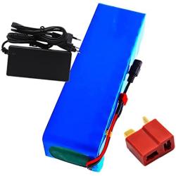 Jieoto 48V 10Ah 13S 3P Lithium-ion Battery Pack 10000mAh Electric Bike Li Battery Fit for 200W 250W 350W 500W 750W 1000W Motor with Charger for Golf Cart Electric Scooter Tricycles