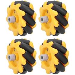 Mecanum Wheel, Smart Robot Car Parts, Robot Wheel Accessories OmniDirectional Wheel, DIY Toy Components, 48mm ABS Rubber((2 Pairs))