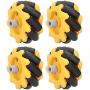 Mecanum Wheel, Smart Robot Car Parts, Robot Wheel Accessories OmniDirectional Wheel, DIY Toy Components, 48mm ABS Rubber((2 Pairs))