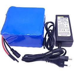 Wnicek 24V 15.4AH 18.2AH 21AH Lithium-ion Battery 29.4V 7S 7P Rechargeable Battery Pack with BMS and Charger Fit for 500W-100W Electric Bikes Scooters Motor
