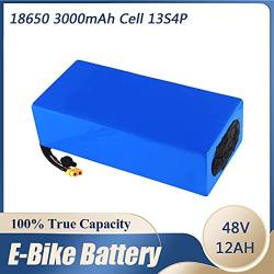 Wnicek 48V 12AH 15AH 20Ah 24AH 30AH Lithium Battery Pack Electric Bike Battery with 2A Charger Suitable for 200W 250W 350W 500W 750W 800W 1000W Electric Bicycle Scooters Motors