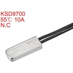 uxcell KSD9700 Thermostat, 55℃ Normally Close Temperature Switch Thermal Switch, N.C 10A Metal Temperature Controller 2pcs