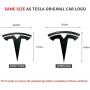 Powlamks 3D Metal Emblem Sticker for Tesla Model Y, 2Pcs - Front Hood Badge Decal & Rear Trunk Logo (Matt Black)