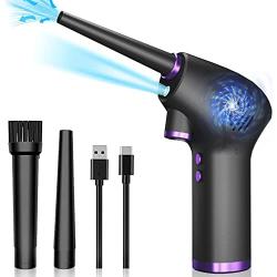 Electric Air Duster for Computer Keyboard Cleaning, 15000mAh Battery，45000 RPM Cordless Air Blower, 65W Powerful Brushless Motor, Air Can for Keyboard, PC, Car, Sofa, Lens,Toys