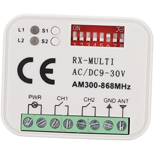 Vbestlife 2 Way Remote Control Switch Module, Universal Smart Wireless Support 300 to 868MHz, Multifrequency Remote Switch Module for Home 9 to 30V