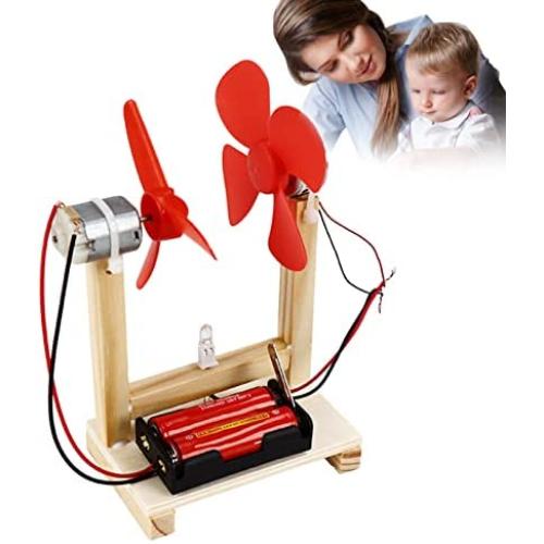 DIY Wind Generator Toy 1.5V Small Motor Vertical Wind Turbines Electricity Power Generator Model Children Educational Toy Kit
