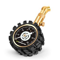 Tire Pressure Gauge 60 PSI, ATsafepro Legible Analog Tire Pressure Gauge Glow in The Dark, Mechanical Tire Gauge for Cars,Bicycle,Motorcycles