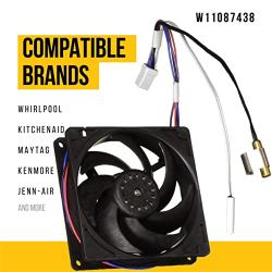 W11087438 Refrigerator Evaporator Fan Motor - Replaces AP6048055, 4534150, PS12070640, W10727641, W10799016