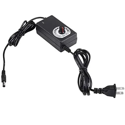 Fincos AC to DC Adapter 3-12V 2A Adjustable Power Supply Motor Speed Controller with US Plug