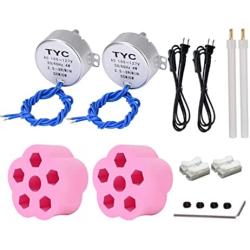 2PCS Cup Turner Motor Synchronous Synchron Motor 50/60Hz AC 100~127V CCW/CW 4W with 7mm Flexible Coupling Connector for Hand-Made, School Project, Model (2.5-3RPM)
