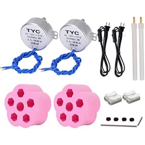 2PCS Cup Turner Motor Synchronous Synchron Motor 50/60Hz AC 100~127V CCW/CW 4W with 7mm Flexible Coupling Connector for Hand-Made, School Project, Model (2.5-3RPM)