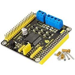 KEYESTUDIO L298P Motor Driver HAT Shield GPIO for Raspberry Pi Model B/B+/A+/2/3/4 Zero and Zero W, High-Power Motor Speed Control Board Dual H Bridge with IR Receiver