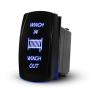 Winch in/Out Momentary Rocker Switch Laser On/Off LED Light 20A/12V, 10A/24V 7Pin Switch With Jumper Wires Set for for Auto Automotive Motorcycle Truck Boat Marine Off-Road ATV Replace Kit (Blue)