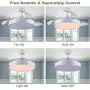 Retractable Ceiling Fan, Newday 42 inch Bladeless Ceiling Fan with Light and Remote Control, Modern Ceiling Fan with Retractable Blades, Quiet Motor, Timer, Ceiling Fans for Bedroom, Kitchen (White)