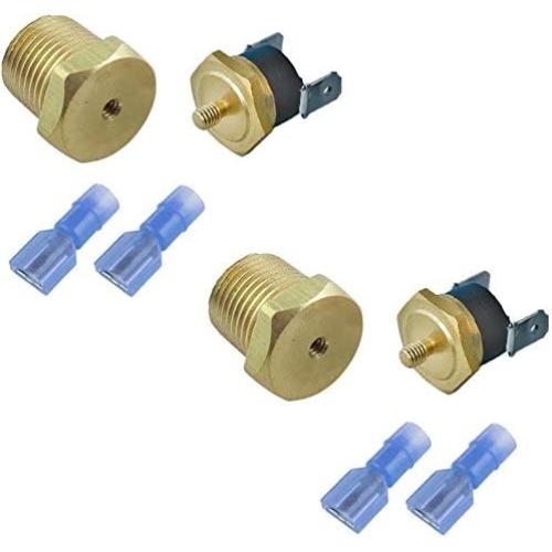 American Volt Electric Engine Fan Power Thermostat Switch Temp Sensor Threaded NPT Brass Probe 2-Pack (1/2
