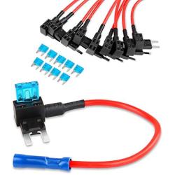Nilight 12V Car Add-A-Circuit Fuse Tap Adapter Mini Atm Apm Blade Fuse Holder-10 Pack, 2 Years Warranty