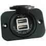 XYZ Boat Supplies Dual USB Charger Socket for Boat/Rv/Car/Motor-Home (Black w/White Light)