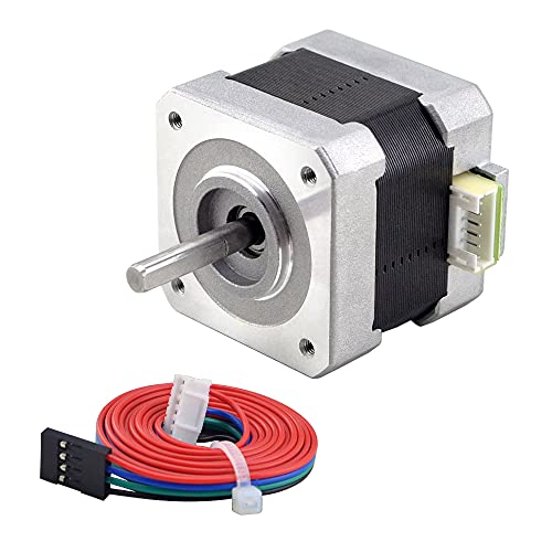 STEPPERONLINE Nema 17 Bipolar 42Ncm(59.49oz.in) 1.5A 42x42x39mm 4 Wires with 1m Cable & Connector for 3D Printer CNC DIY (1 Pack)