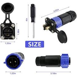 Trolling Motor Plug Receptacle Set,Waterproof Marine Boat DC Power Connector,Waterproof Connector for Motor,Plug for Trolling Motor/ Down Rigger/Fishing Reel,12/24/36/48 Volt Marine Plug