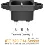 10 Pack AC 250V 10A IEC 320 C14 Panel Mount Plug Adapter Power Connector Socket Black Screw Mount 3 Pins Inlet Power Plug Socket by MXR