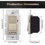 BESTTEN Champagne Gold Dimmer Wall Light Switch, Single Pole or 3-Way, Compatible with Dimmable LED, CFL, Incandescent and Halogen Bulb, 120VAC, Signature Collection, UL Listed