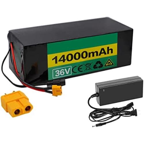 Jieoto Electric Scooters Battery 36V 14AH Electric Bike Battery E-Bike Lithium Battery Pack for 200W 300W 350W 500W Bicycle Motor with BMS Protection Board