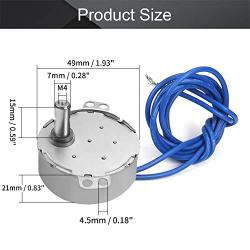 Fielect 2Pcs Synchronous Motor AC 110V 8-10RPM Turntable Motor CW Direction 4W TYC-50 Horizontal Hole Tapping Shaft