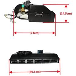 Universal 12V electric air conditioner, electric air conditioner for motorhomes, transport vehicles, large trucks, tractors, etc. (evaporator：size：80.5cm x 34cm x 14.5cm)