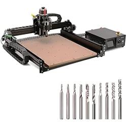 4040-XE CNC Router Machine + Spiral End Mills for Aluminum Cutting Drilling Engraving