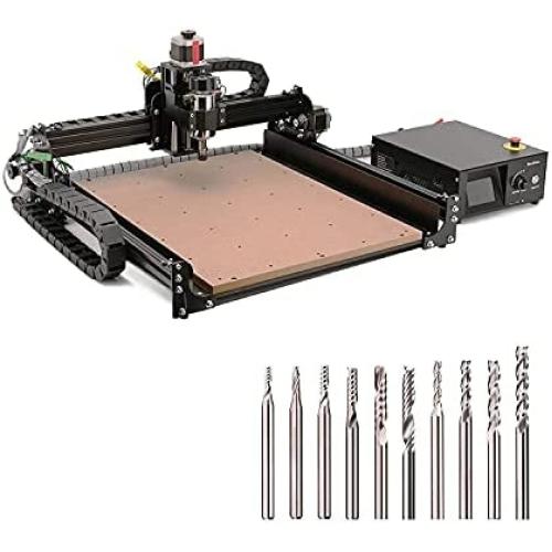4040-XE CNC Router Machine + Spiral End Mills for Aluminum Cutting Drilling Engraving
