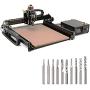4040-XE CNC Router Machine + Spiral End Mills for Aluminum Cutting Drilling Engraving