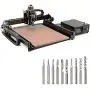 4040-XE CNC Router Machine + Spiral End Mills for Aluminum Cutting Drilling Engraving
