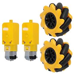 FTVOGUE Mecanum Wheel + for TT Geared Motor DIY Smart Robot Car Parts 48mm,Motor