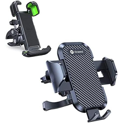 Ultra Stable Phone Holder for Car, [Upgrade Never Fall Off & Wont Break]+ [Never Break] Bike Phone Mount, VICSEED Motorcycle Phone Mount [Full Protection & Super Stable] Bike Phone Holder