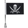 Motorcycle Flagpole Mount with Skull Flag for Harley Davidson Honda Goldwing CB VTX CBR Yamaha - Fits 1/2