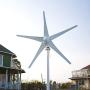 Coldwind Wind Generator Kit 500W 12V 24v 48V Wind Turbine Motor 5 Blades with Charge Controller for Home Garden-White 500w 12v
