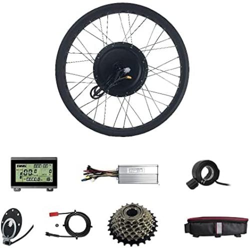 SCHUCK 48V 1000W Rear-Rotate kit, 20inch LCD3 Display, Black Wheels, Snowmobile Fat tire Bicycle Electric Modification kit