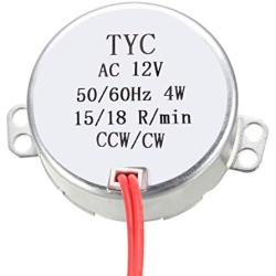 uxcell Synchronous Gear Motor AC 12V 15-18RPM 50-60Hz Electric Motor CCW/CW 4W for Electric Fan
