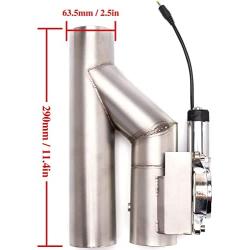 RJSPHH 2.5 Inch Electric Exhaust Cutout Motor E-cut Valve Kit, Catback Single Y Pipe 2 pcs with One Controller Remote Kit